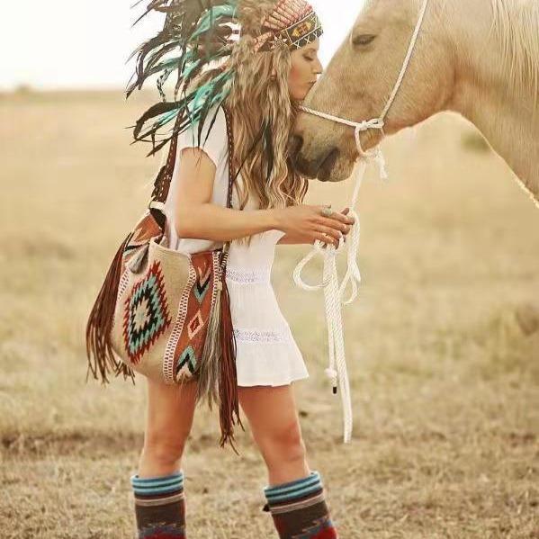 2025 new women's Bohemian hand-woven