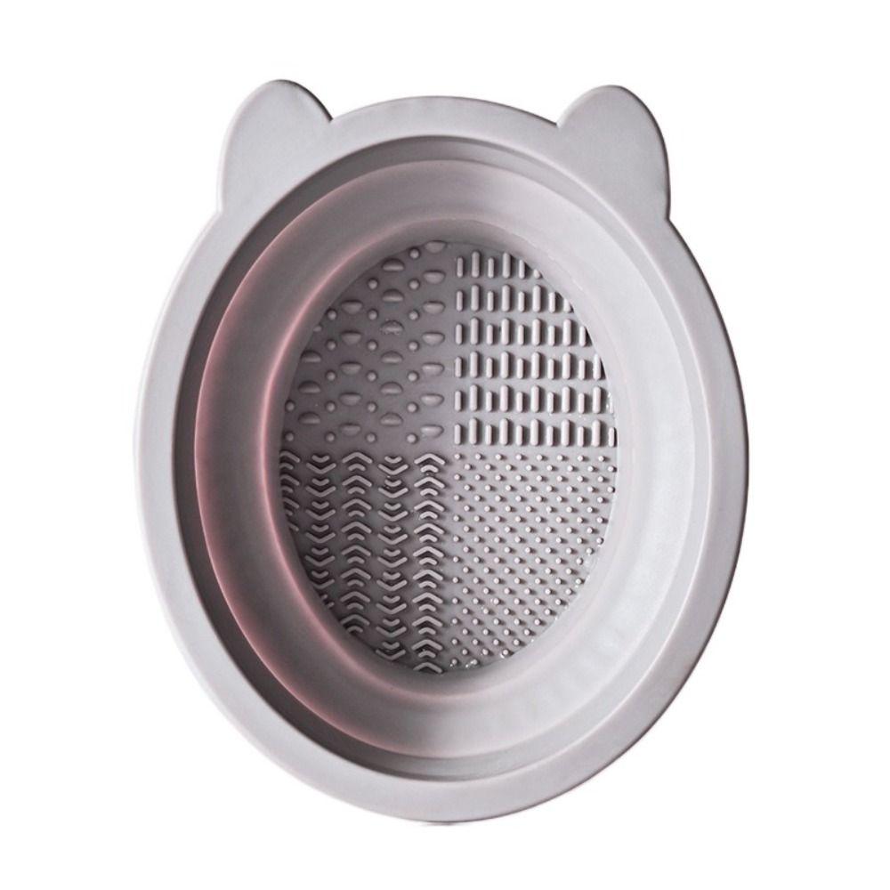 

Silicone Makeup Brush Cleaning Mat Foldable Cosmetic Scrubber Board Male B