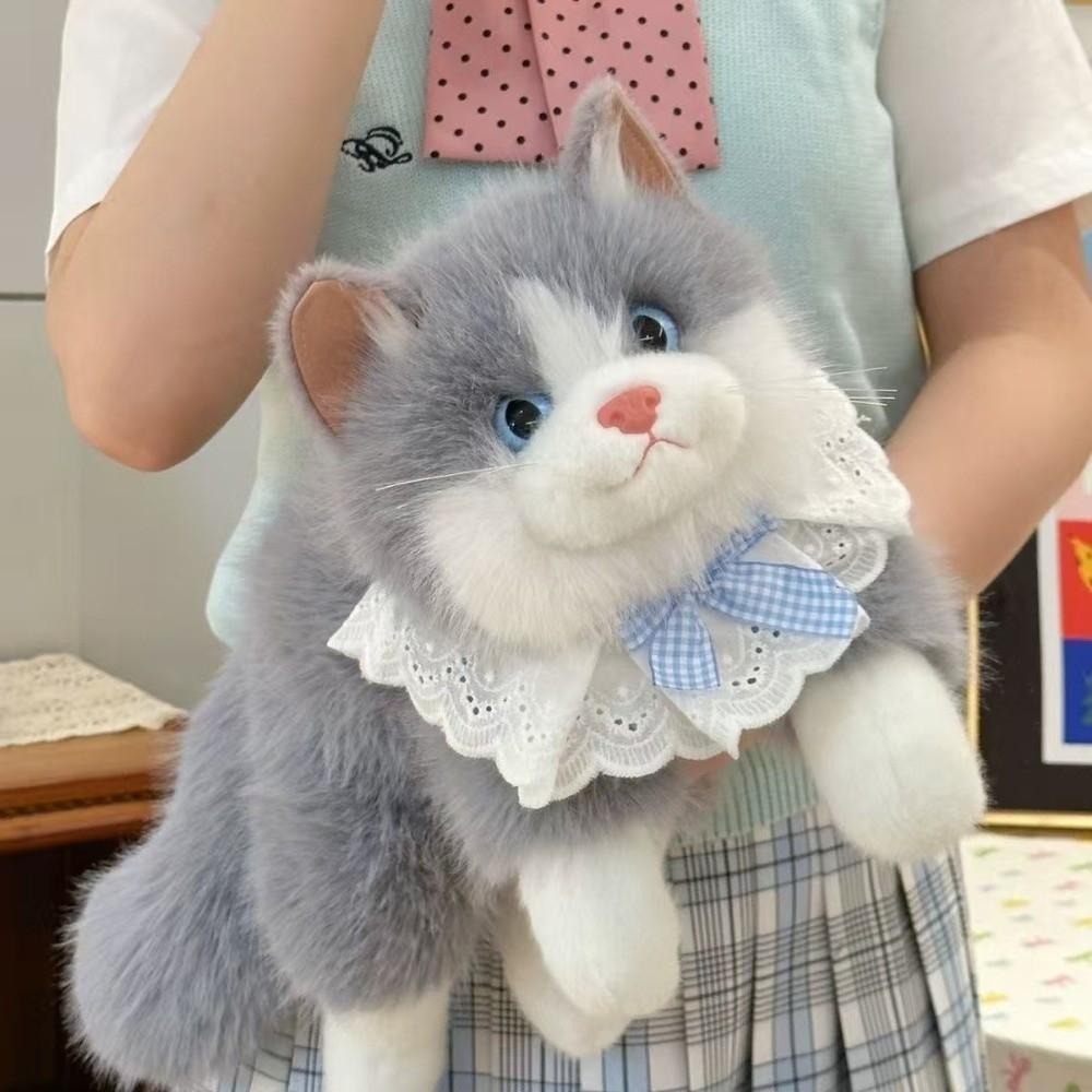 Fluffy Stuffed Cat Doll Ragdoll Cat Simulated Kitten Model Birthday Gifts Plush Cat Doll Girls