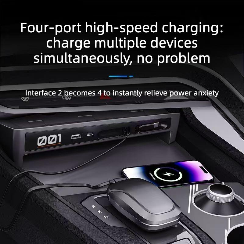 For Zeekr 001 2021-2026 Central Console USB Type-C Fast Charger Shunt Docking Station Car Interior Modify Accessories