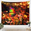 3D Peach Tapestry For Bedroom Aesthetic White Flower Tapestry Chic Rustic Floral Wall Tapestry,Green Leaves Tapestries Pink And