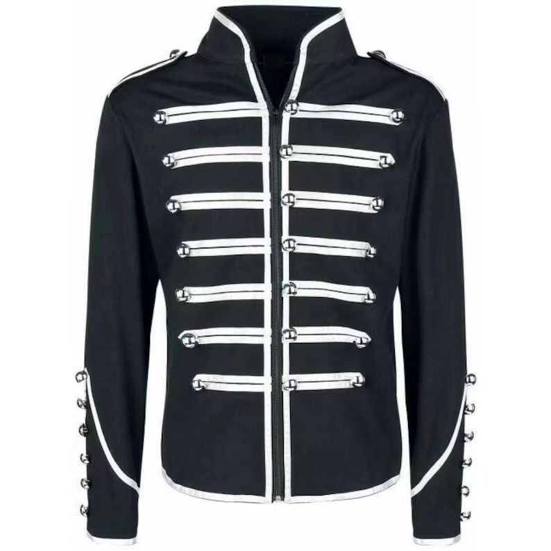 Ropa Gótica Steampunk para Hombre Chaquetas Militares Chaqueta Medieval Vintage Cuello Alto Abrigo Rock para Hombre Abrigo Punk Retro