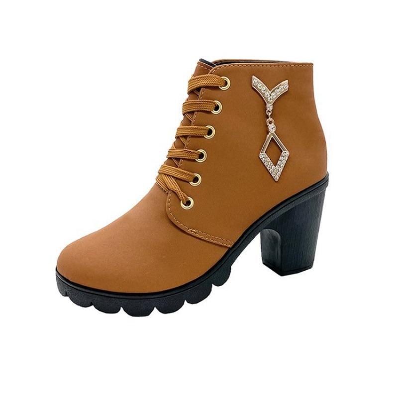 Large size short boots women's autumn and winter new high-heeled women's boots muffin thick-heeled fashion boots