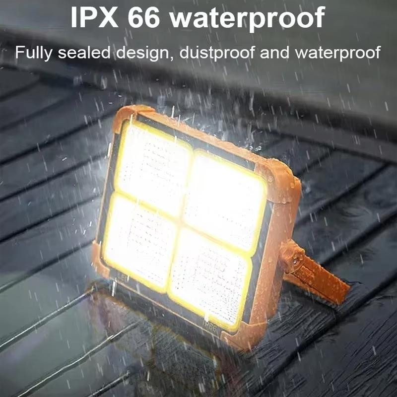 5-Colors Adjustable Emergency Solar Light Ip68 Waterproof Solar Led Flood Light With Panel