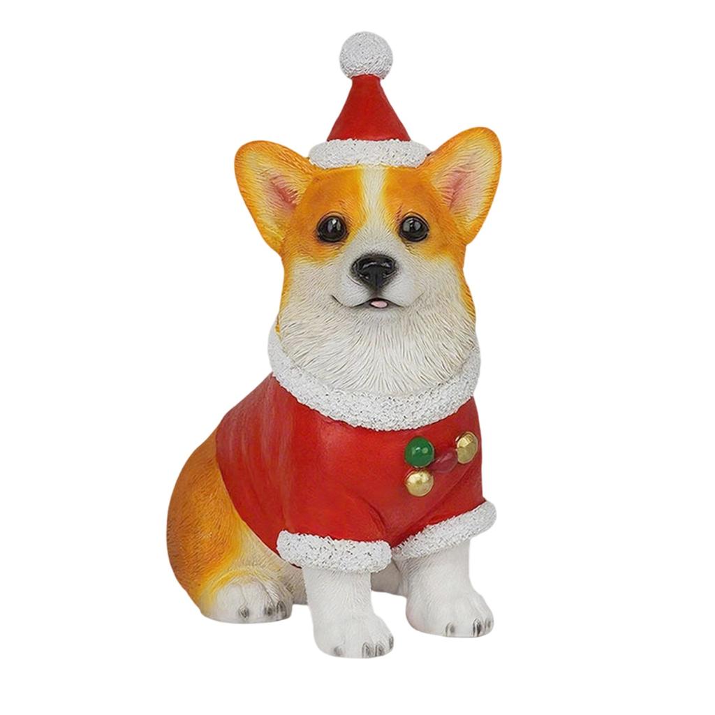 Christmas Resin Ornaments, Wearing Christmas Hats, Cute And Fun Dog Desktop Decorations, Holiday Gifts