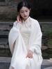 White mink velvet solid color shawl women's 1011 autumn and winter new high-end cheongsam small shawl cape knitted outer cover