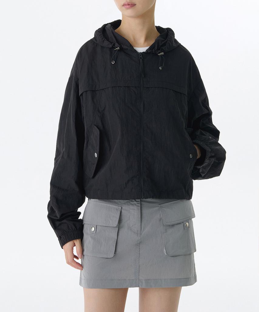 Musinsa Standard Woman Women'S Bright Hooded Windbreaker Jacket [Black]