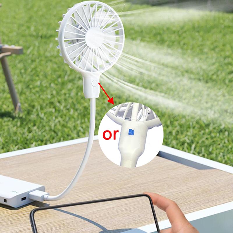 Sommer im Freien und auf Reisen USB-wiederaufladbarer Handventilator Leise Kühlung Power Bank Kabellose Mini-Play-Plug-Fans