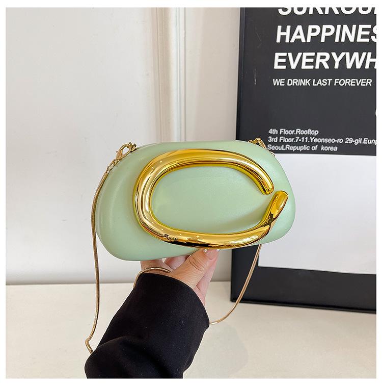 Retro Metal Handle Crossbody Clutch Bag – European & American Style