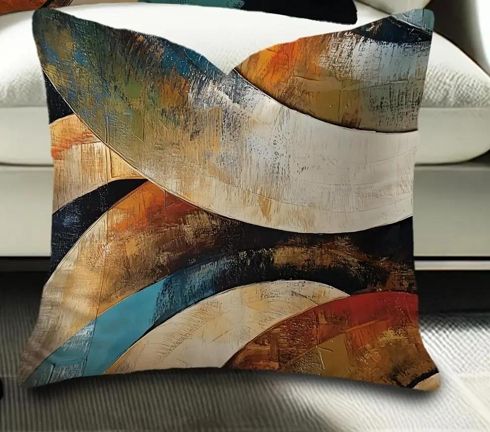 Abstrakte Kunst Wellenmuster Kissenbezüge Muster Kissenbezug Geeignet für Sofa Schlafzimmer Auto Kissenbezug