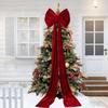 Jätterosett för julgran Stor återanvändbar prydnad Jättejulgransrosett för inomhus Hem Dörr Framsida Trappa Staket
