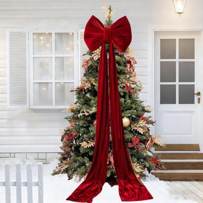 Grand Nœud Pour Sapin de Noël Grand Ornement Réutilisable Grand Nœud de Sapin de Noël Pour Intérieur Maison Porte d'Entrée Escaliers Clôture