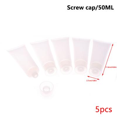 5 Piezas Envase para Loción para Apretar Botella Rellenable Pack de Viaje Tubo Vacío Mate Transparente Crema Cosmética Loción Champú Baño