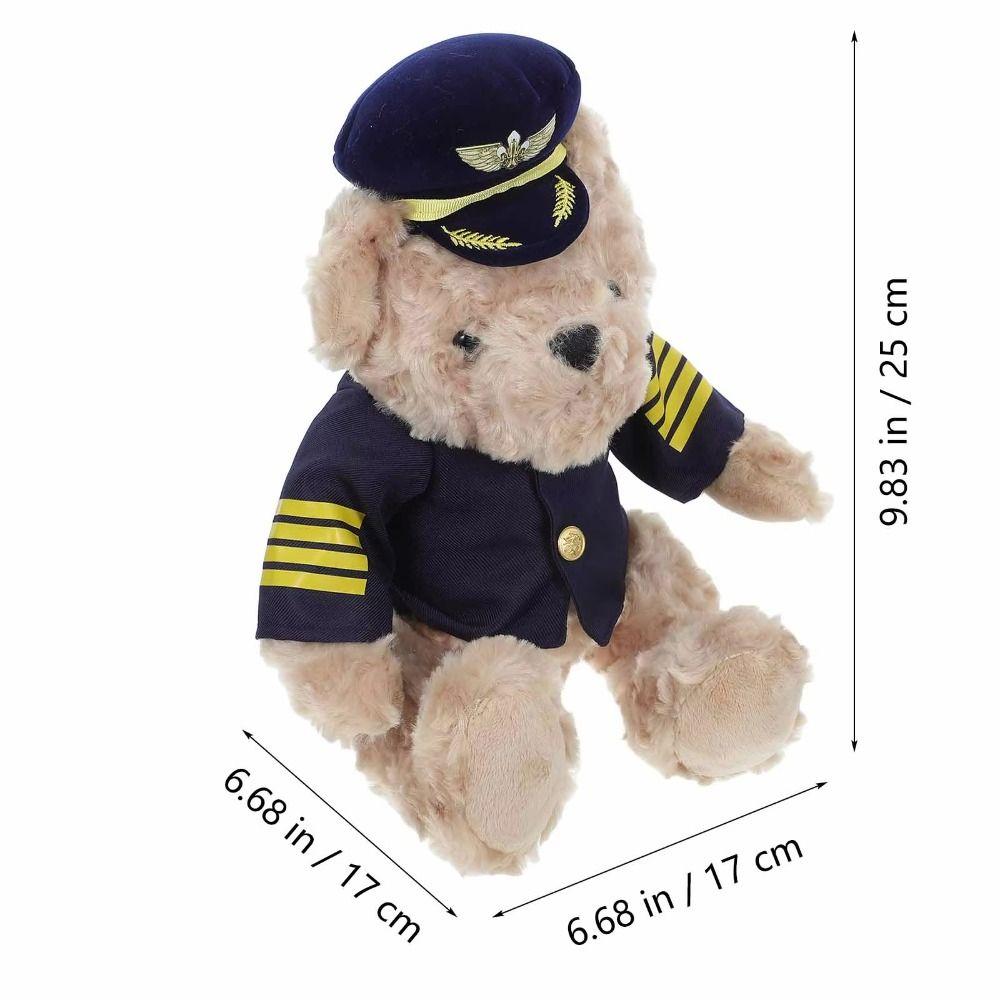 Plushie Dolls Pilot Bear Plush Toy Bedroom Decor Flight Attendant Doll  Baby Toddlers