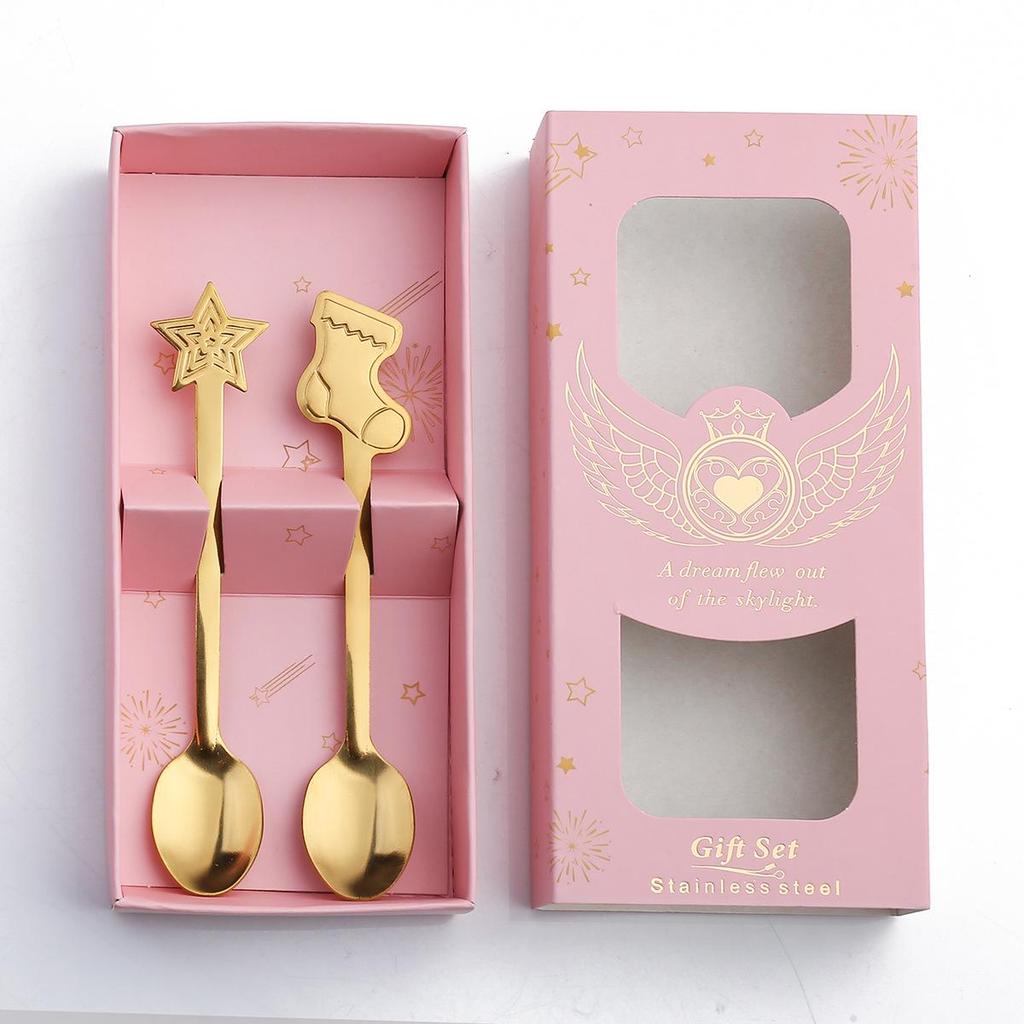 Stainless Steel Cartoon Snowman Coffee & Dessert Stirring Spoon
