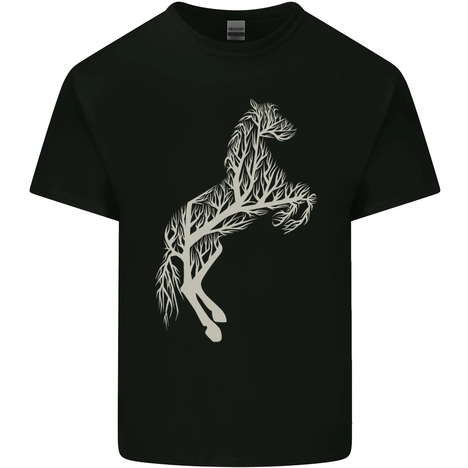 Tree Horse Ecology Equestrian Kids T-Shirt Childrens M