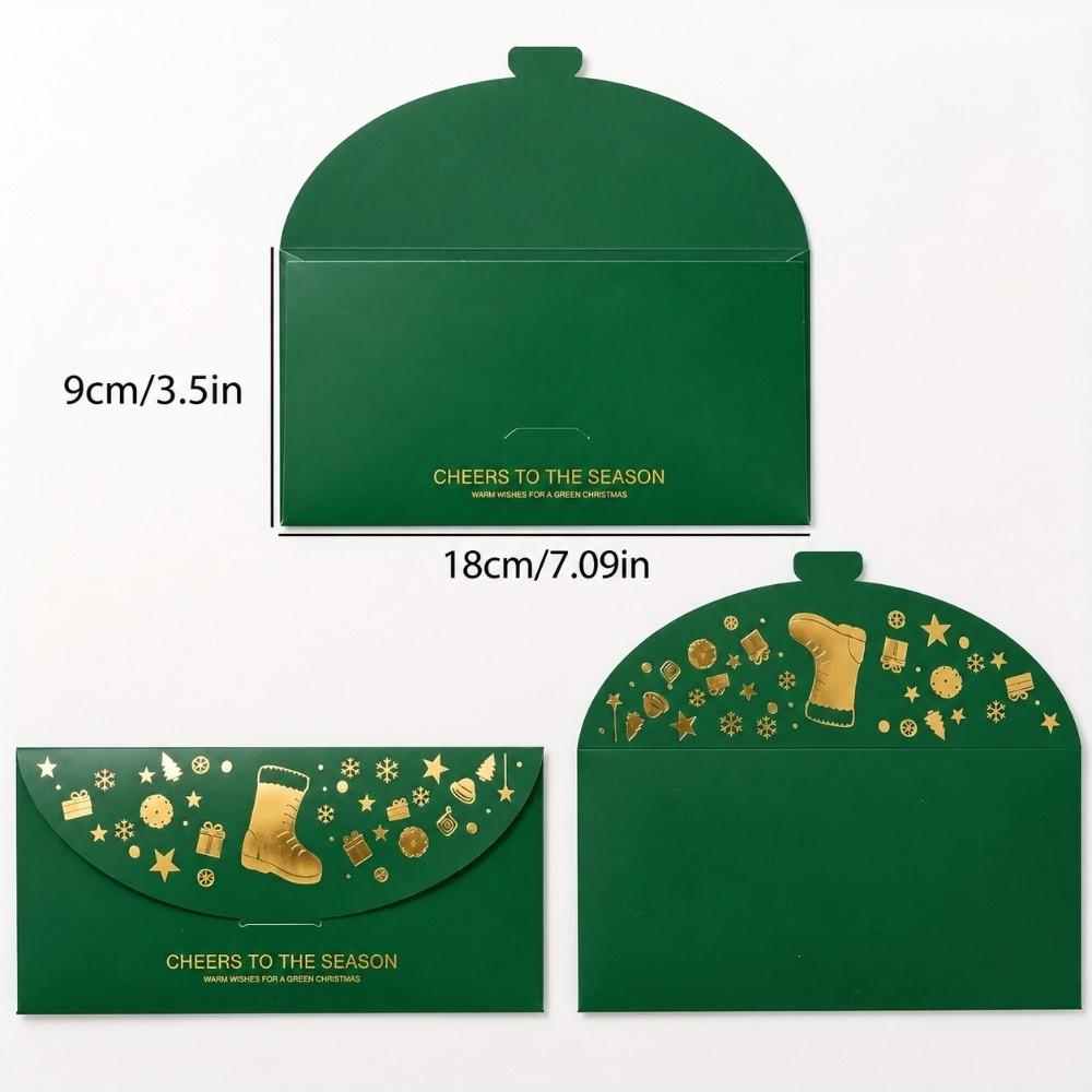 3pcs Gold Foil Cash Envelopes Xmas Tree Holiday Envelopes Christmas Gift Envelopes  New Year Party