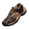 Fashion 2024 Summer Men Sandals Cow Leather Casual Shoes Outdoor Man Leather Sandals for Male Beach Shoes Roman Shoes Zapatillas Hombre