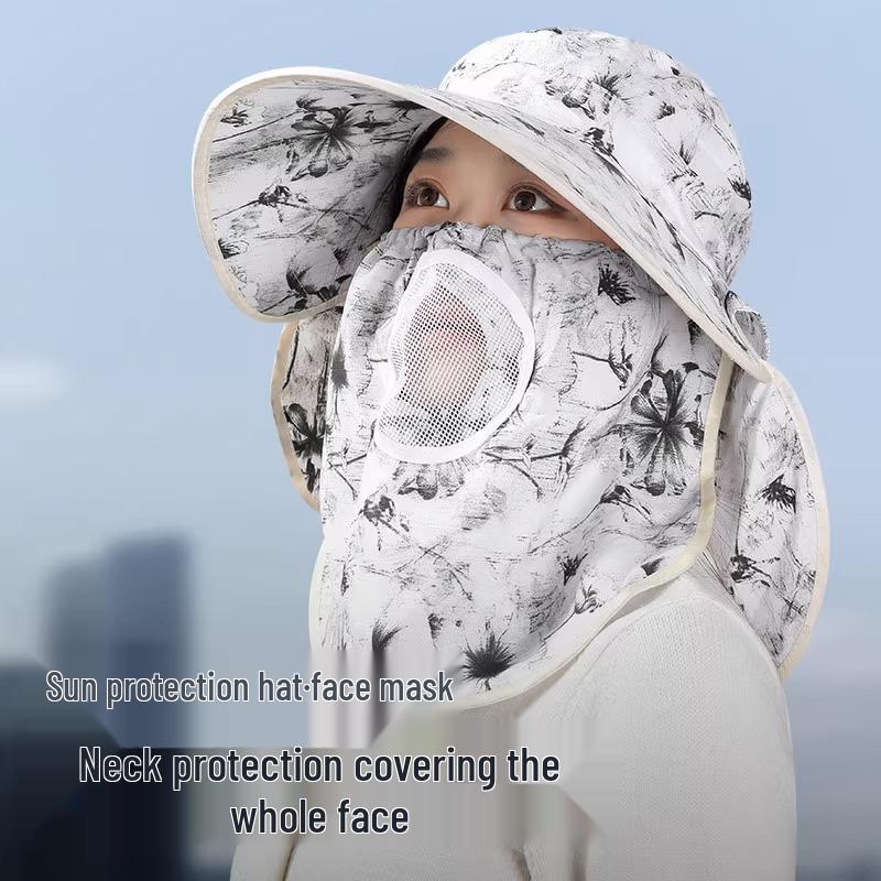 Women's Breathable Anti-UV Sun Hat with Large Brim, Face & Neck Protection - Perfect for Cycling, Outing, Tea Picking & Summer Activities