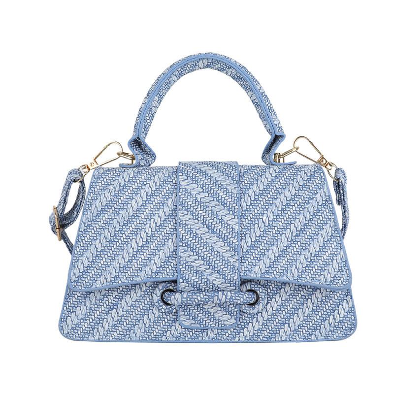 

Trendy Crossbody Small Square Handbag With Unique Stitching Detail For Women синий
