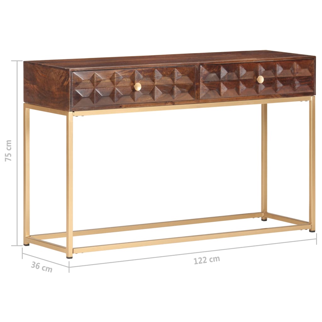 Console Table 122 x 36 x 75 cm Solid Mango Wood