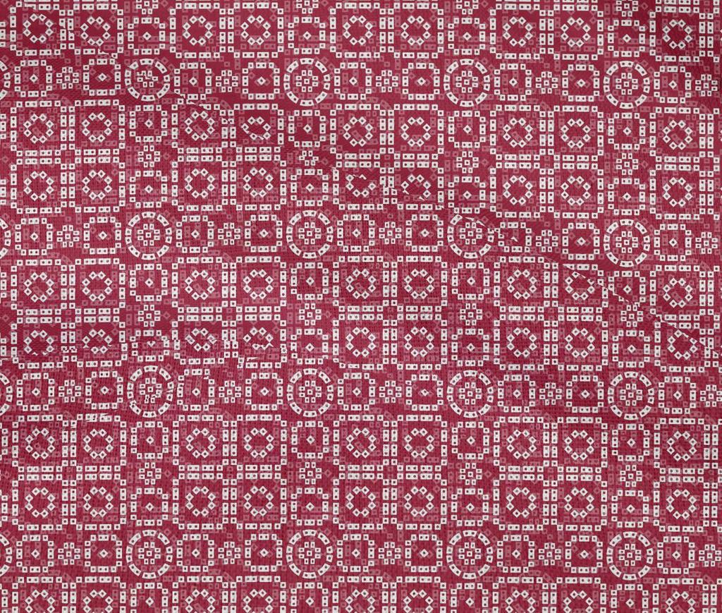 oneOone Cotton Flex Carmine Red Fabric Geometric Bandhani Sewing Material Print Fabric By The Yard 40 Inch