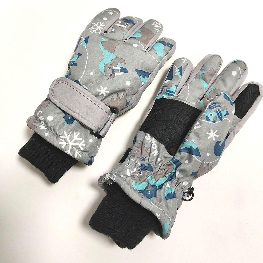 Non-slip Snow Gloves Waterproof Kids Winter Mittens Fashion Children Ski Gloves  Ski