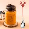 Ice Cream Scoop Food Grade 304 Stainless Steel Christmas Elk Dessert Coffee Spoon