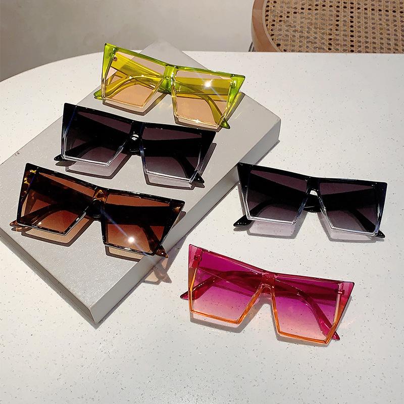New Square Large Frame Slim Premium Sunglasses Street Shot Concave Casual Versatile Summer Sunglasses