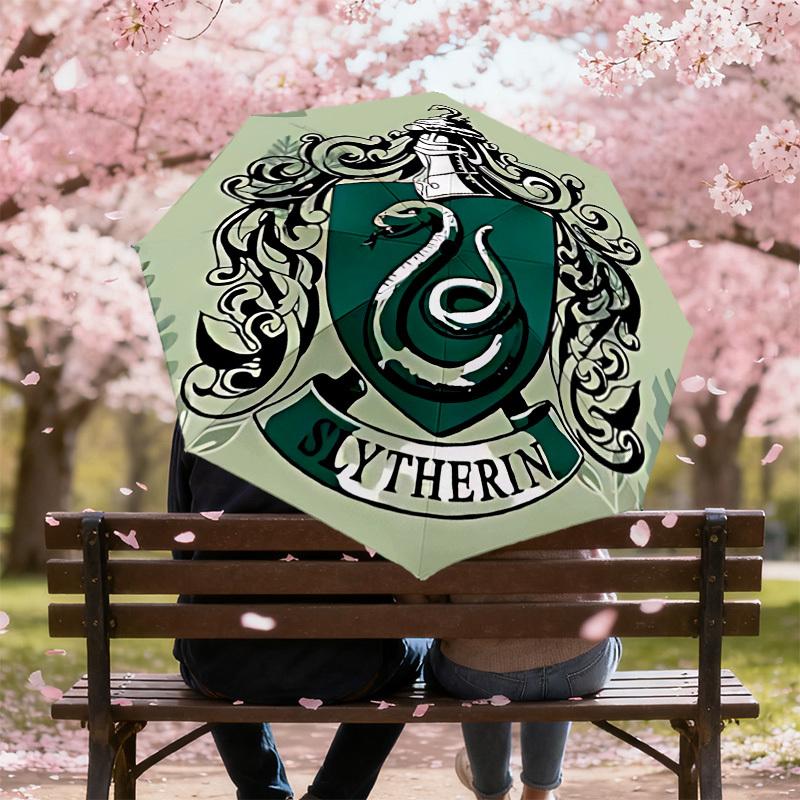 1PC Slytherin Crest Umbrella-8-Rib Reinforced, Automatic Open, Lightweight & Durable, Cute Fashion Accessory for Outdoor, D2712