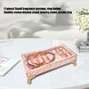 Fabric And Acrylic Jewelry Display Stand For Earrings Rings Buddhas Pendants Decorative Tray Storage Container