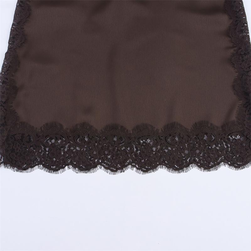 European and American Silk Satin Lace Top and Skirt - Autumn Collection