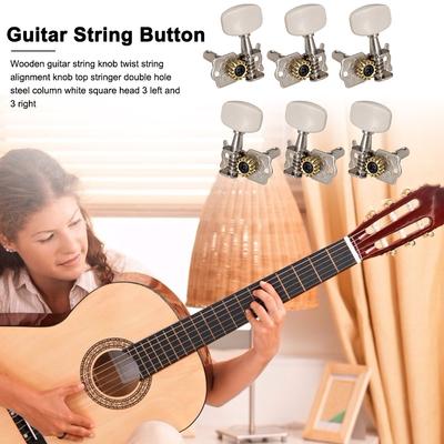 6pcs Acoustic Guitar 3L 3R Open String Button Tuning Pegs Machine Head Key Peg Tuners for Guitar Replacement Parts Accessories