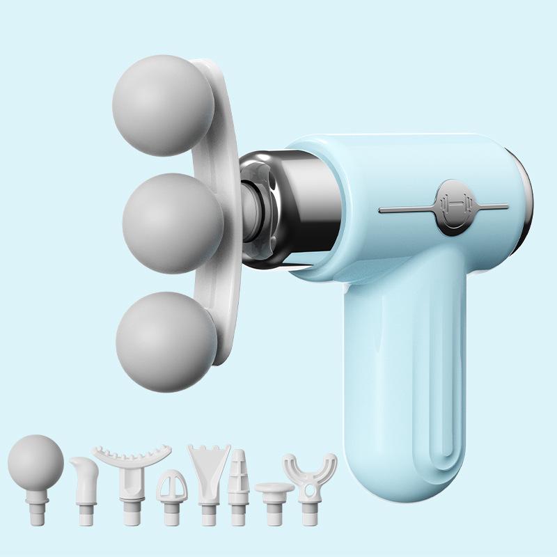 Multi-Head Muscle Relaxation Massager: Electric Fascia Gun for Sports and Neck Therapy, Home Fitness, Mini Size.