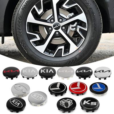 4pcs Car Wheel Hub Center Cap Badge Covers Sticker Accessories For Rio Ceed Sportage Sorento Seltos Picanto Optima K2 K3S
