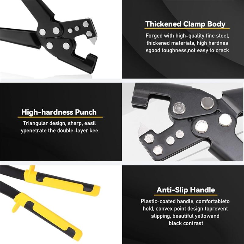 A95I-Handle Stud Crimper Grid Hole Punch Multifunctional Ceiling Grid Punch Pliers Metal Hole Punch Drywall Installation Tool