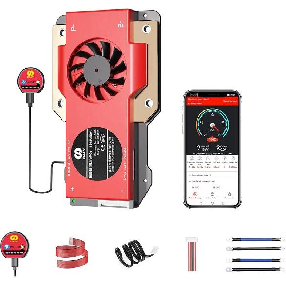 DALY Smart BMS 8S 24V 60A with WiFi Module and CAN 485 Communication Protection Board for Remote Monitoring of LifePO4 Lithium Battery Pack