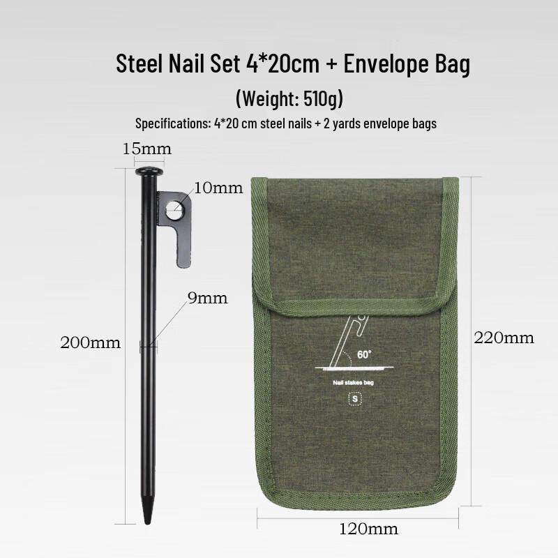 Heavy-Duty Steel Tent Stakes Set
