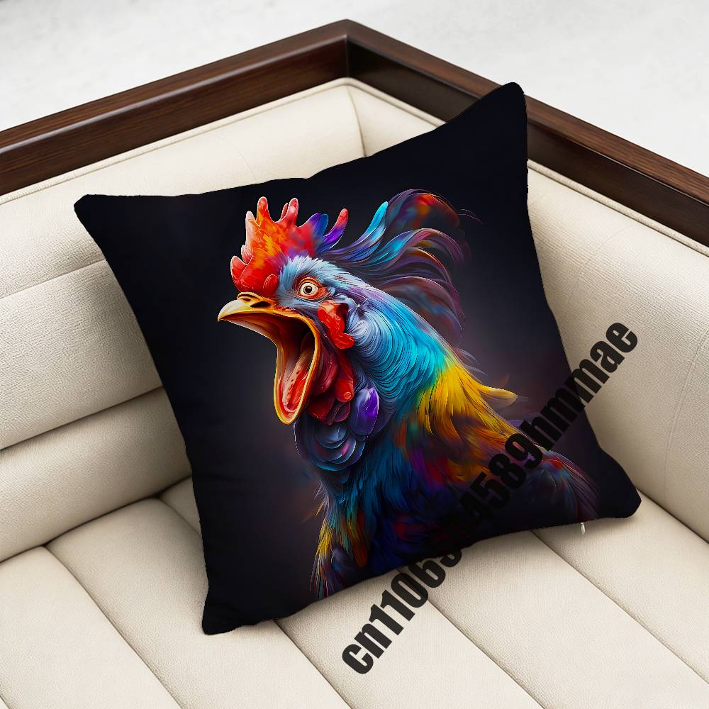 For Lively Cute Cartoon Funny Gym Chick Chicken Throw Pillow Case Sham 45X45Cm 40X40Cm Square Car Pillowcase Pad Cushion Cover