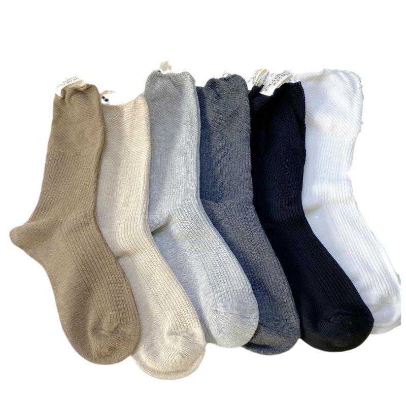 Female Spring and Autumn Heel Love Cloth Label Letters In The Tube Pile Pile Cotton Socks
