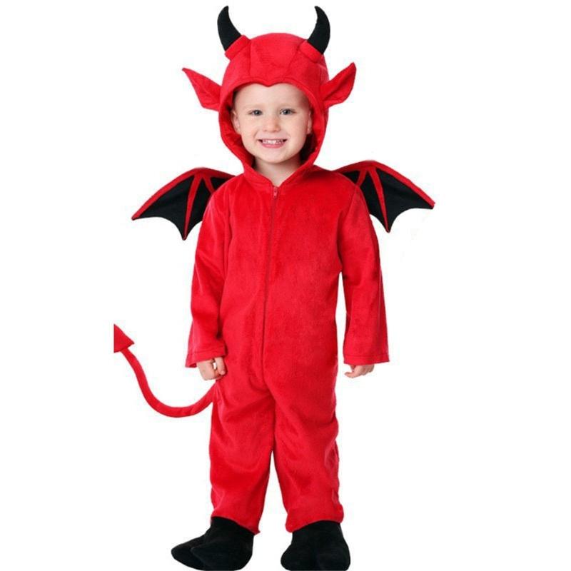 

Children Bat Jumpsuit Costume with Wing Halloween Devil Costume Hooded Bat Jumpsuit for Child Boy Girl Cosplay Party M червоний