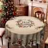 Christmas Retro Round Tablecloth, Santa Elk Table Cloth, Dining Room Decorative Cloth Rectangular Tablecloth
