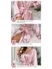 Women's European & American Style Ice Silk Nightgown with Long Sleeves – Comfortable, Close-Fitting, Sexy Pajamas & Bathrobe Set