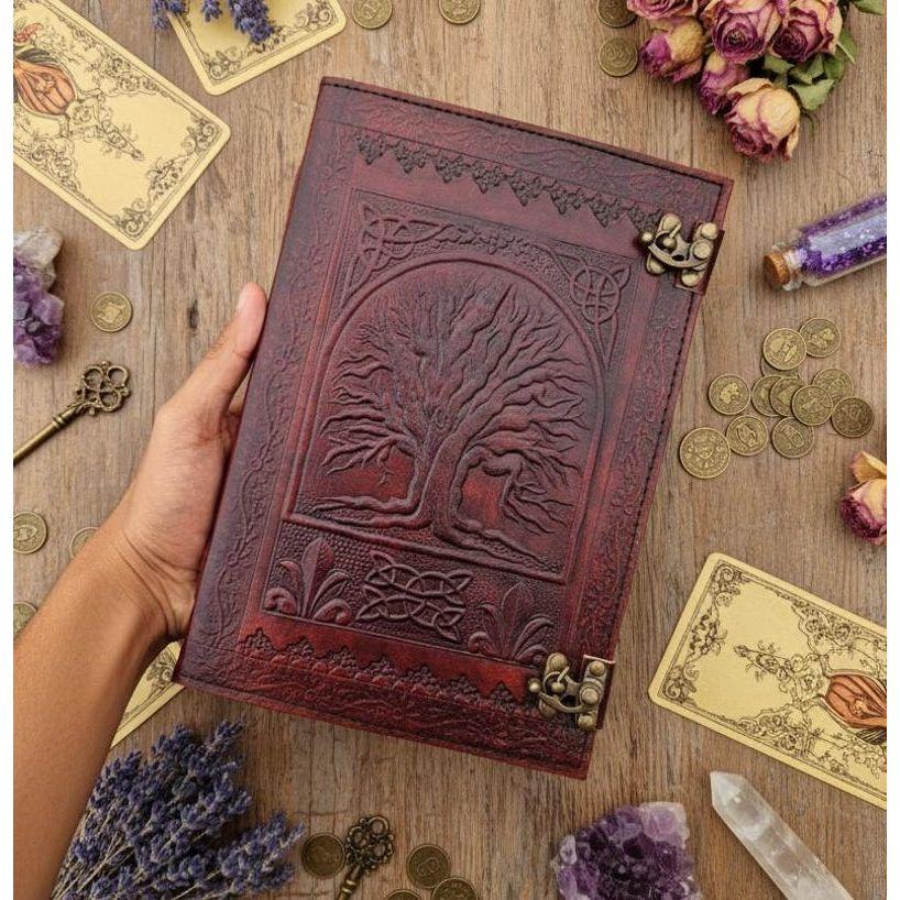 

Tree of Life Leather Journal | Celtic Sketchbook | Spiritual Gift for Writers 10 x 7 inch