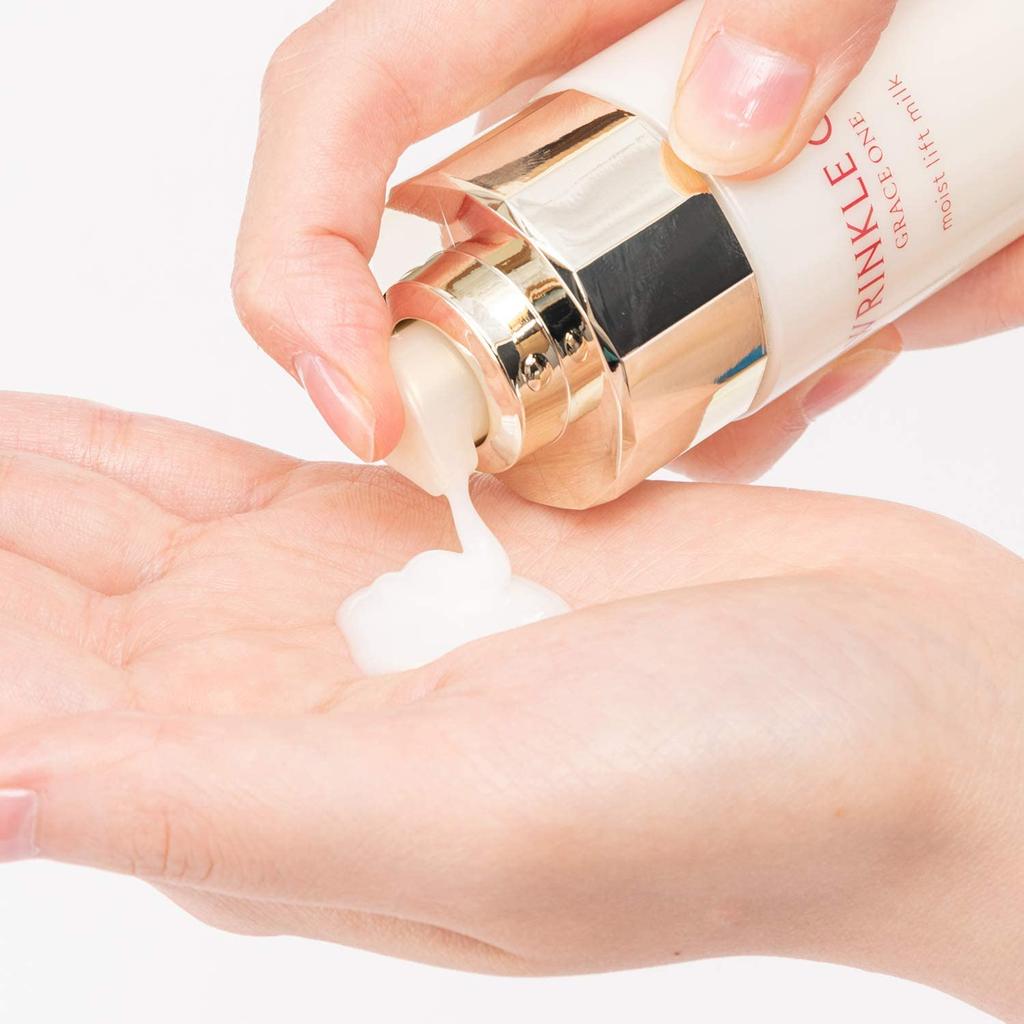 Grace One Wrinkle Care Moist Lift Milk Emulsion Wrinkle Skin KOSE - Improvement, Niacinamide, Firming, Radiance, Beautifying, Anti-Aging Cream, 130mL,