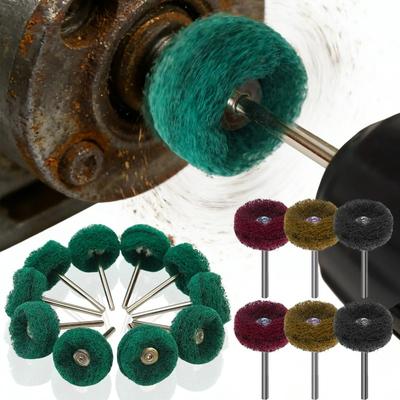 50/10pcs Mini Drill Abrasive Brush Nylon Buffing Polishing Wheel Sanding Head Scouring Pad Electric Grinder Brushes Rotary Tools