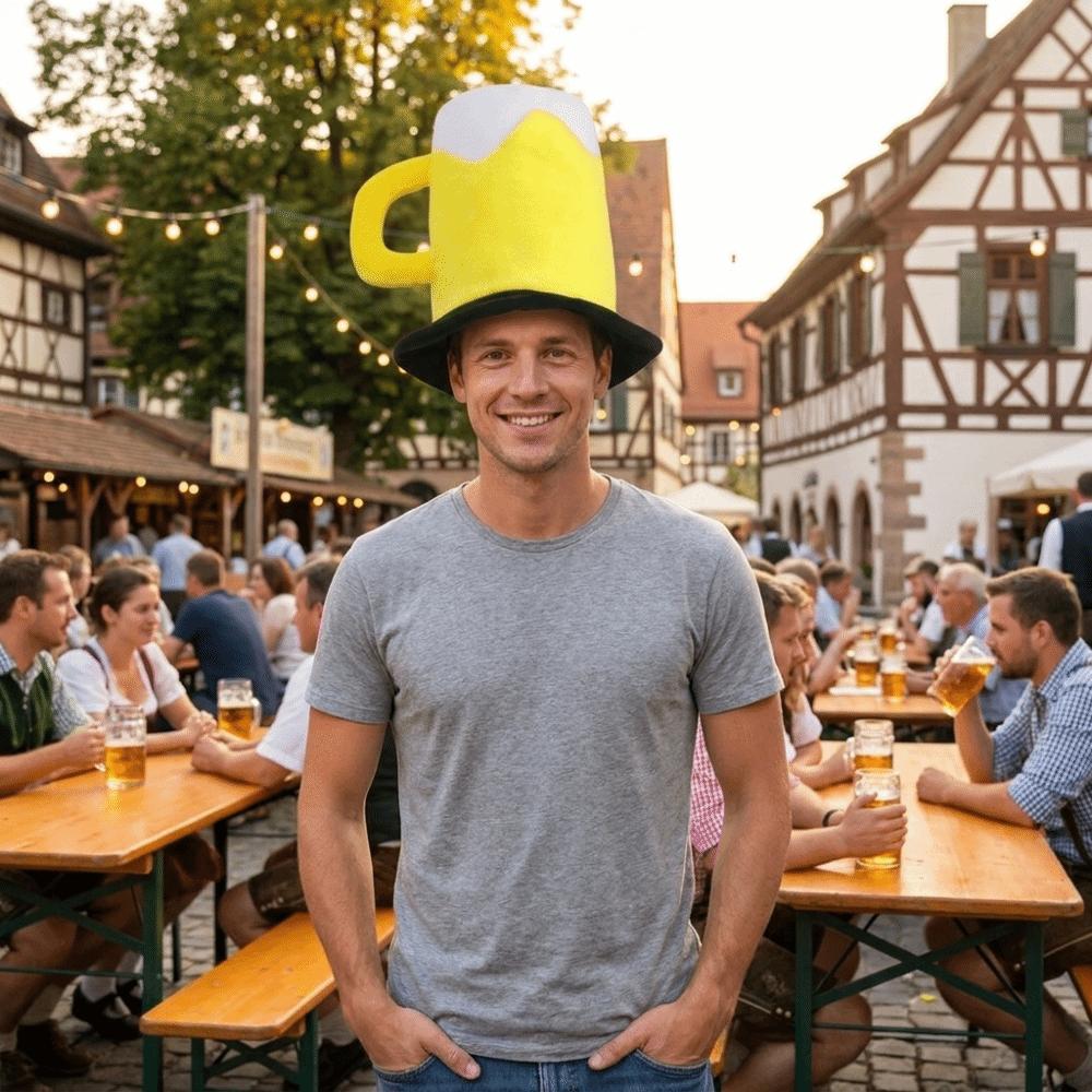 Funny Beer Mug Hat Cartoon Cosplay Headgear Lightweight Halloween Headgear Stage Performance