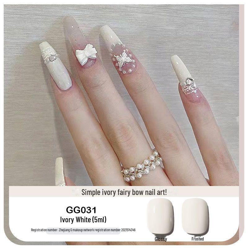Platinum Haifei Nude Ice Gel Nail Polish - Trendy Transparent Nude from Xiaohongshu