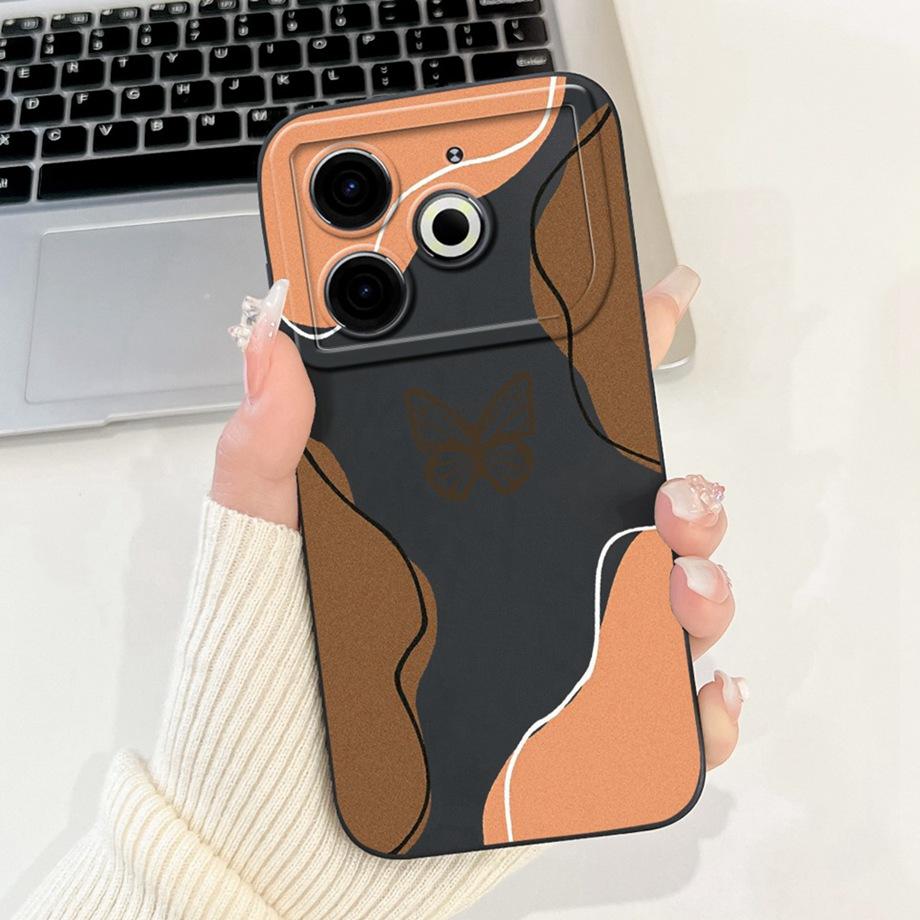 

For Tecno Pova 6 Neo Pova6Neo Case Liquid Silicone Soft TPU Back Cover 2024 Fashion Phone Funda Gothic Black Night Bumper Tecno Pova 6 Neo 4G