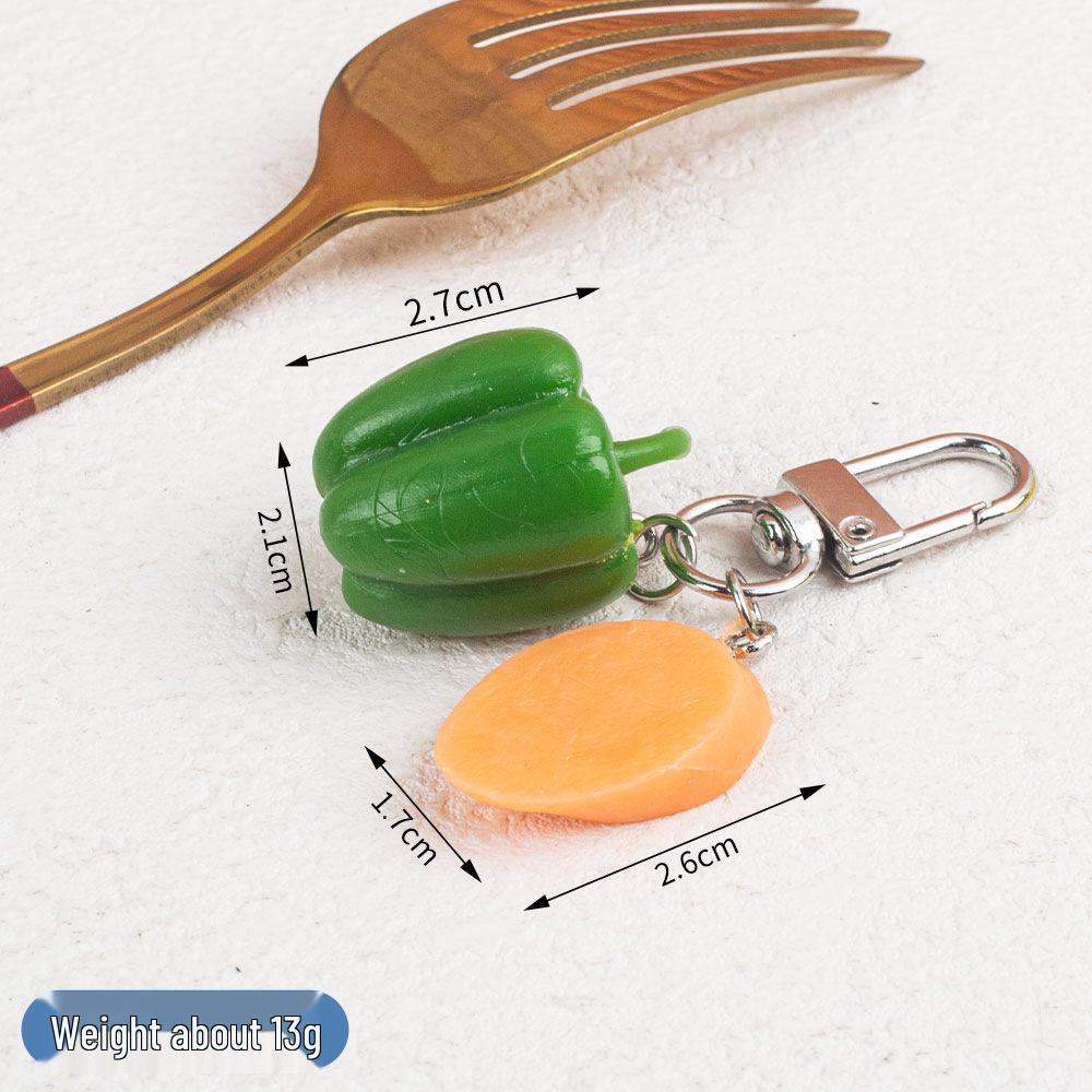 Miniature Food Keychain: Fruit, Vegetable & Beef DIY Backpack Pendant Toy